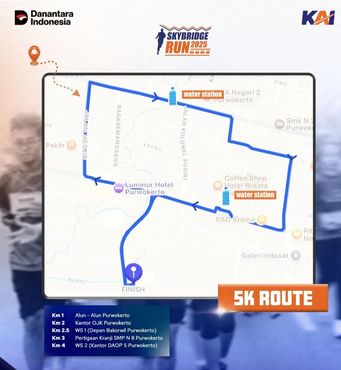 Rayakan HUT ke-80, KAI Gelar Skybridge Race Run di Purwokerto