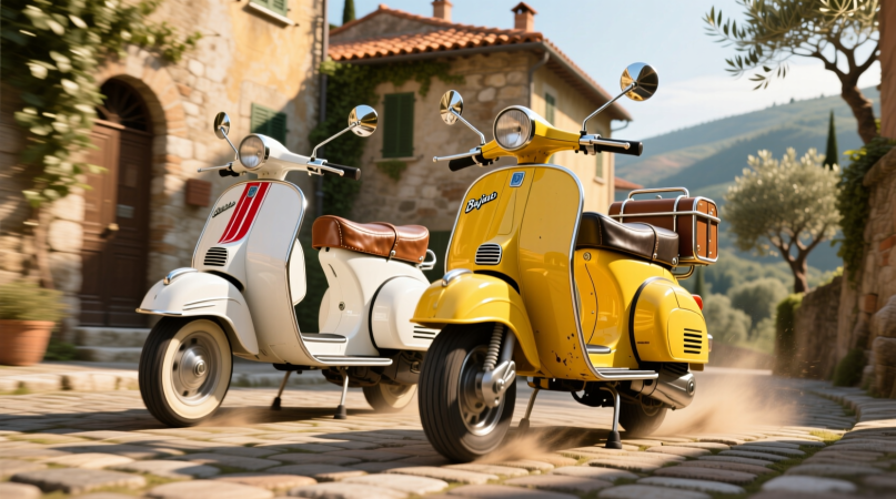 Scooter Vespa Vs Bajaj