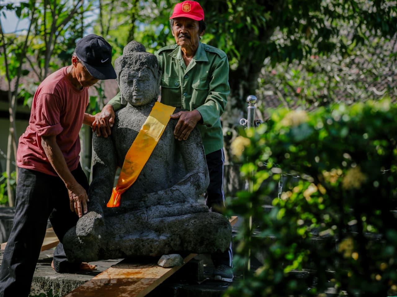 Jelang Waisak 2570 BE, Arca Unfinished Buddha Borobudur Dikembalikan ke Lapangan Kenari