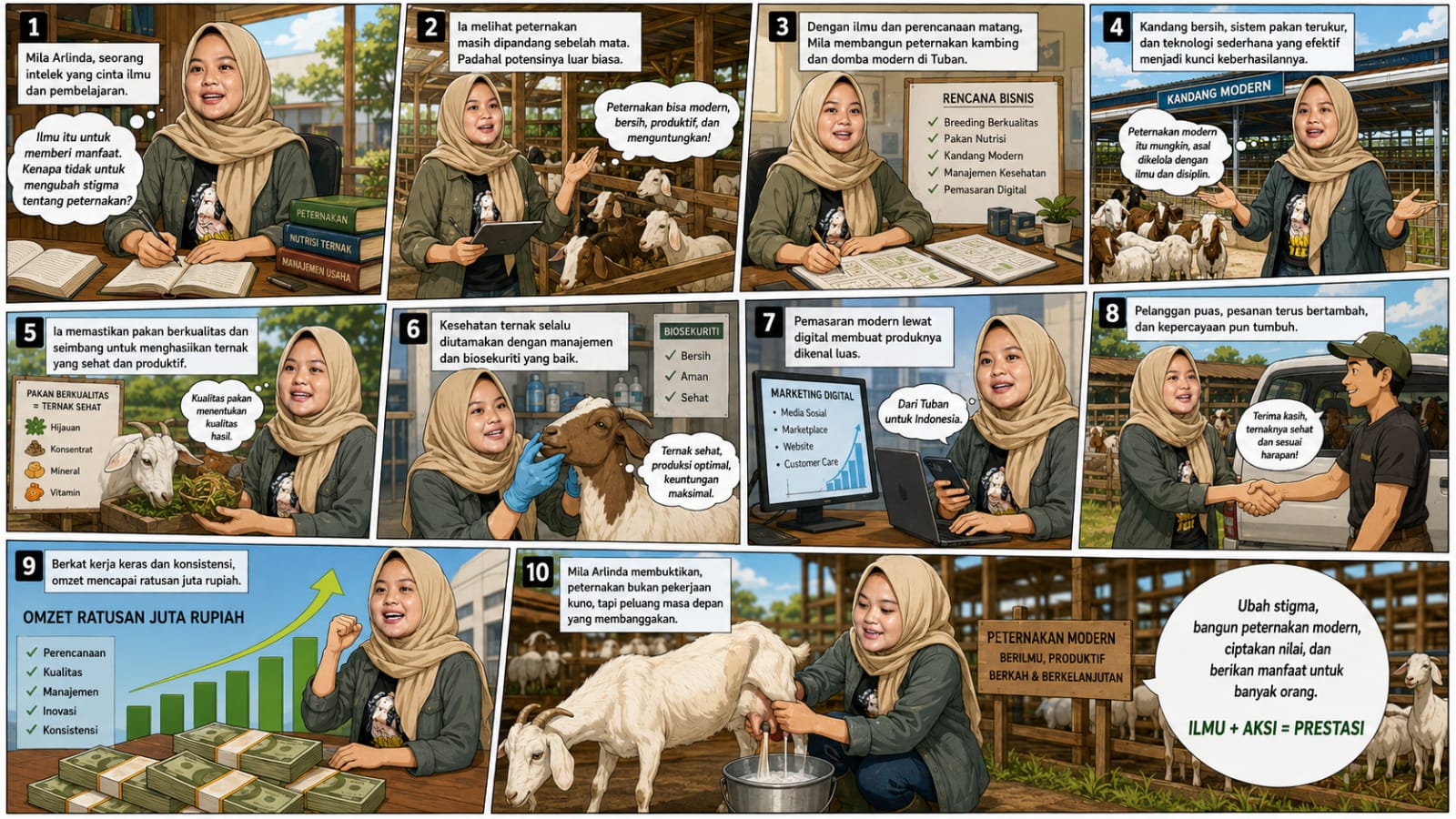 Mila Arlinda Ubah Pandangan tentang Peternakan, Raup Omzet Ratusan Juta dari Kambing dan Domba Modern