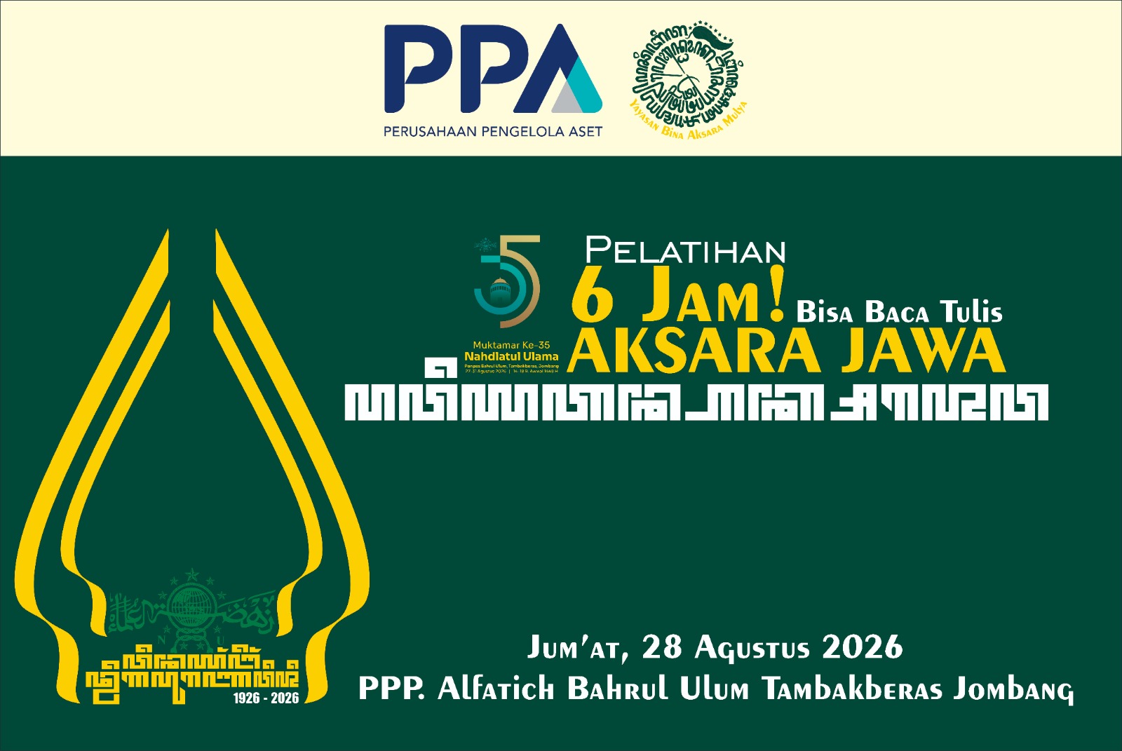 Pelatihan Aksara Jawa di Jombang Gaungkan Spirit Islam Nusantara Jelang Muktamar NU ke-35